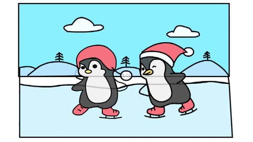 企鹅滑雪游戏攻略（企鹅滑雪简笔画图片）
